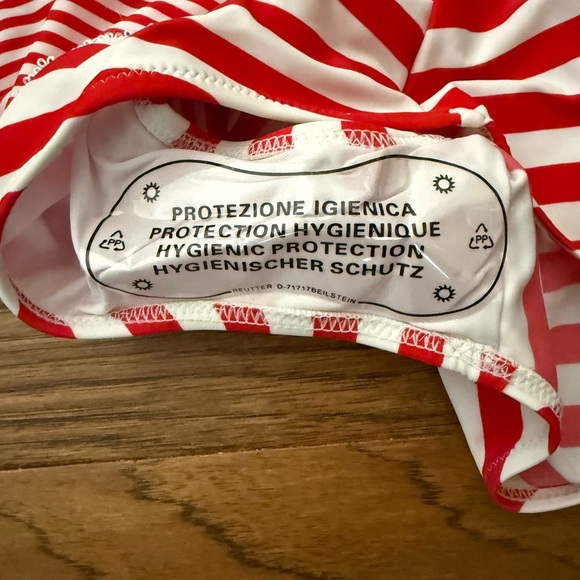 NWT - Belsira Neck-holder Candy Striped Vintage Style Swimsuit (RED) - Picture 7 of 12